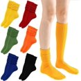 thumbnail image 1 of 6 Pairs Slouch Socks for Woman, Colors Knee High Scrunch Socks for Women Girls Students, Mid-Calf Casual Stockings, 1 of 7