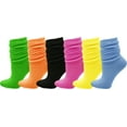 thumbnail image 1 of 6 Pairs Slouch Socks for Women, Soft Extra Long Scrunch Knee High Sock, Bulk Pack (Assorted A), 1 of 7