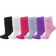 thumbnail image 1 of 6 Pairs Slouch Socks for Women, Soft Extra Long Scrunch Knee High Sock, Bulk Pack (Assorted C), 1 of 7
