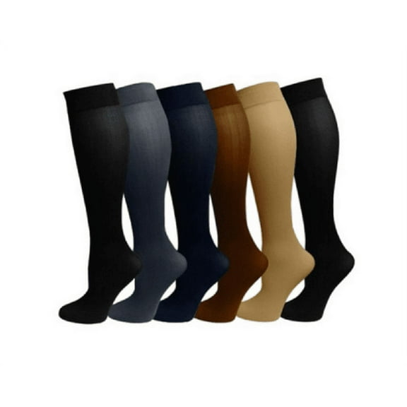 6 Pairs- Socks Anti-venous Swollen Varicose Socks Compression Socks Nylon Socks Warm Elastic Stockings For Women - L/ XL