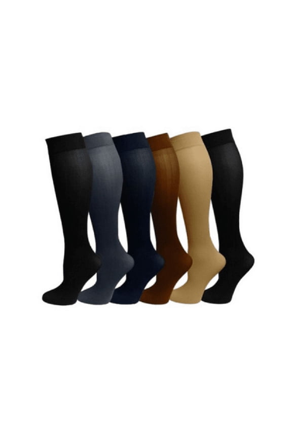 6 Pairs- Socks Anti-venous Swollen Varicose Socks Compression Socks Nylon Socks Warm Elastic Stockings For Women - L/ XL