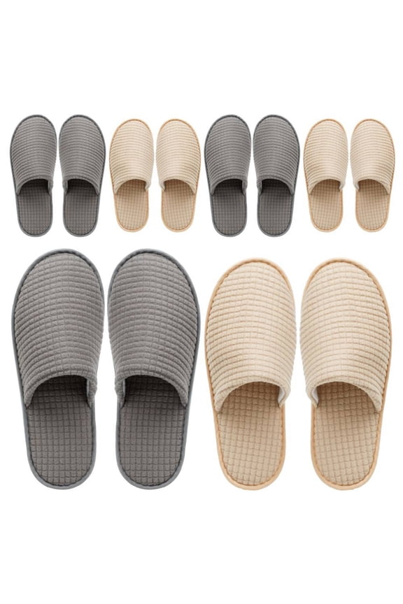 6 Pairs Spa Slippers, Non Slip Disposable Slippers For Guest, Washable Reusable