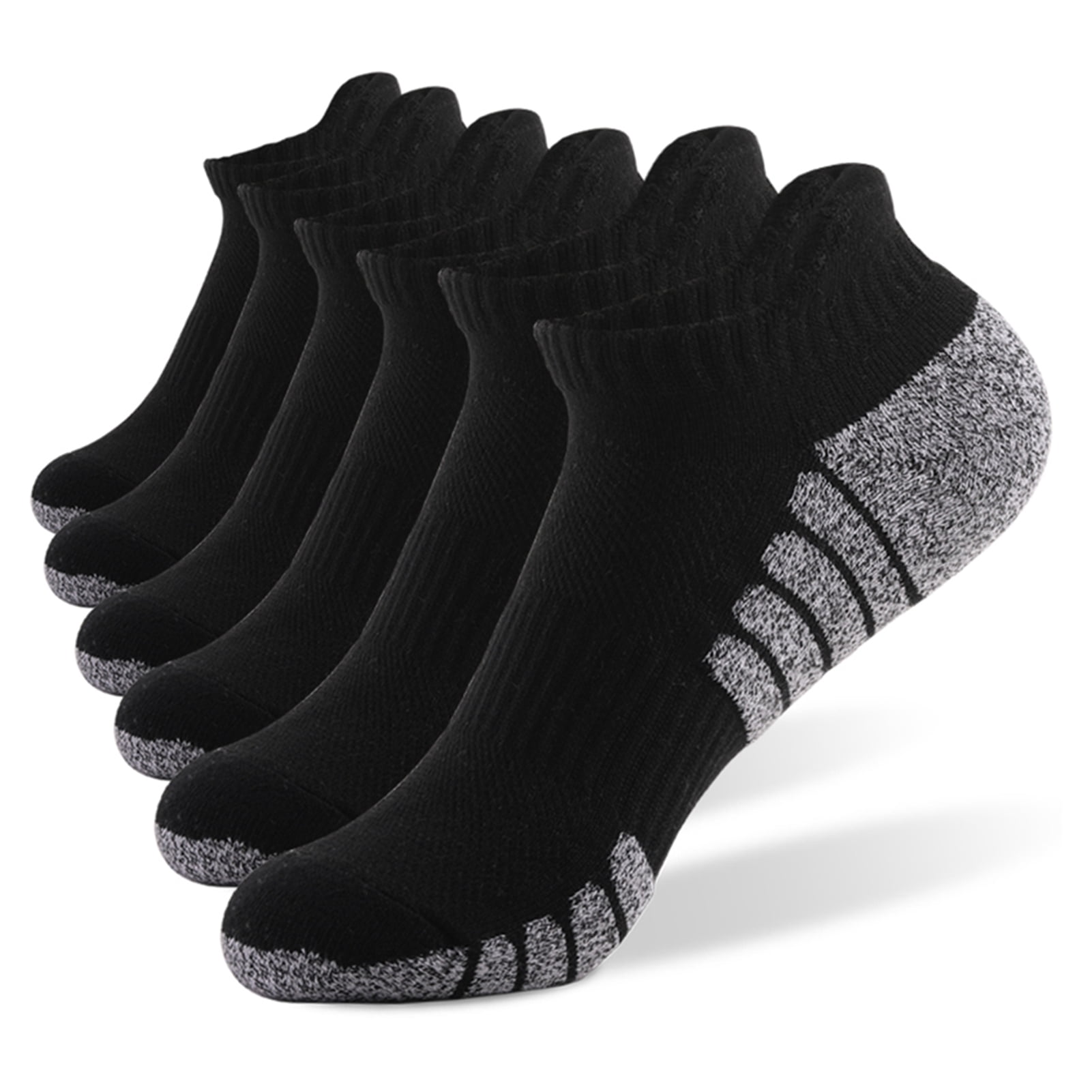6 Pairs Sports Ankle Socks Athletic Low-cut Socks Thick Knit Autumn Winter Socks Fitness Breathable Quick Dry Socks Wear-resistant Warm Socks Lightweight -skid No-Show Socks For Marathon R