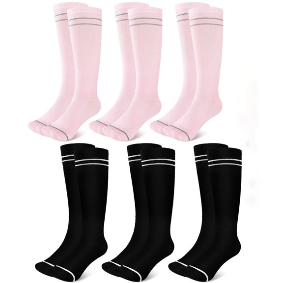 6 Pairs Sports Compression Socks Knee High Support Socks for Women Outdoor Cycling,Running