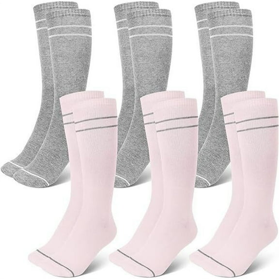 6 Pairs Sports Compression Socks Knee High Support Socks for Women Outdoor Cycling,Running
