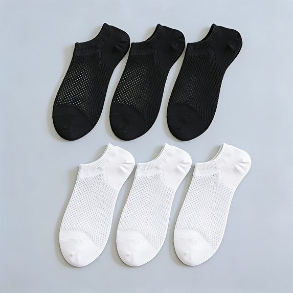 6 Pairs Summer Breathable Invisible Socks, Unisex Low-Cut Ankle Socks