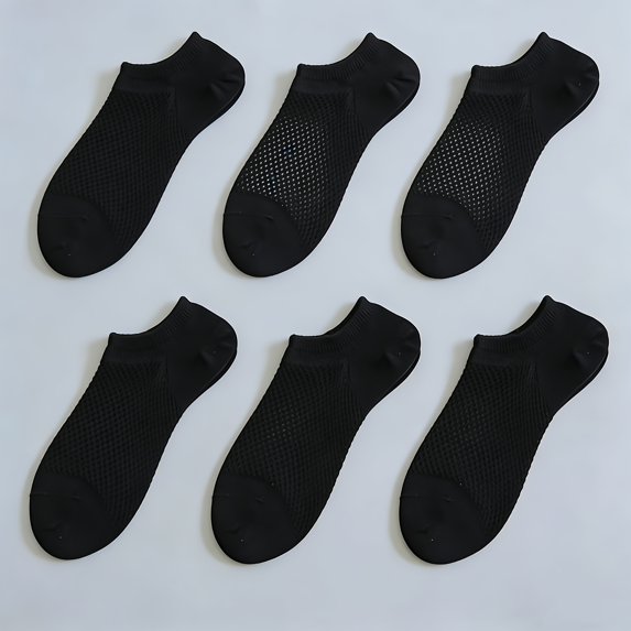 6 Pairs Summer Breathable Invisible Socks, Unisex Low-Cut Ankle Socks