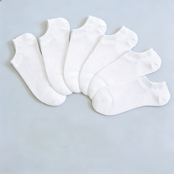 6 Pairs Summer Breathable Invisible Socks, Unisex Low-Cut Ankle Socks