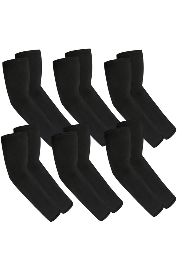 6 Pairs Sun Protection Arm Sleeves for Men & Women - Tattoo Cover Up Sports Compression Cooling Arm Sleeve