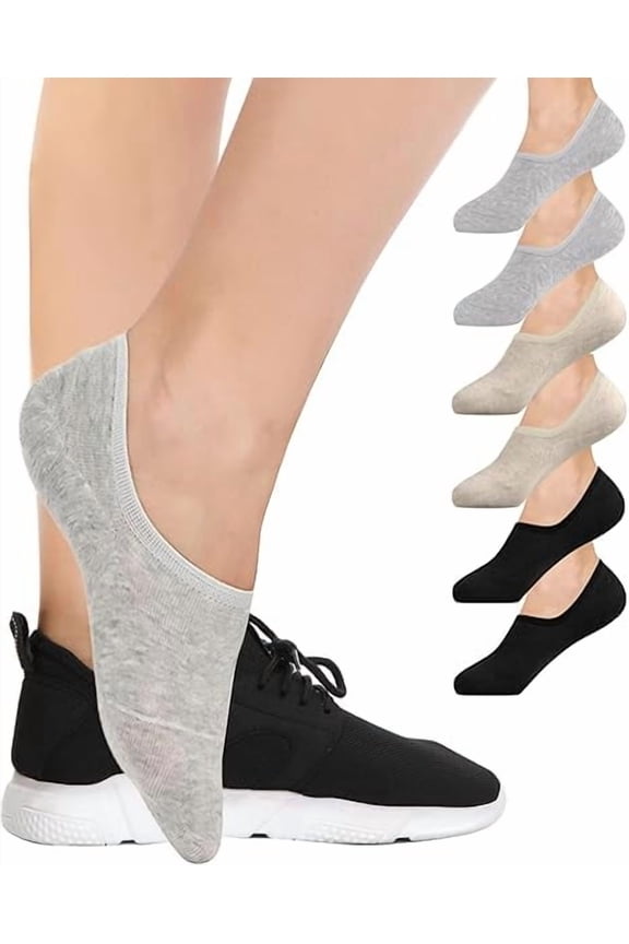 6 Pairs TIFOR No Show Socks Womens Ankle Low Cut Thin Cotton Footies for Flats Slip On Sneakers Loafer,womens socks(US Womens Shoe 5-8)