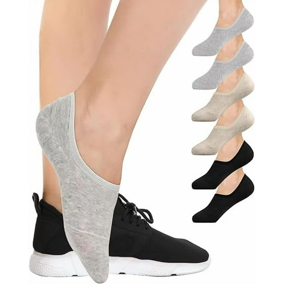 6 Pairs TIFOR No Show Socks Womens Ankle Low Cut Thin Cotton Footies for Flats Slip On Sneakers Loafer,womens socks(US Womens Shoe 5-8)