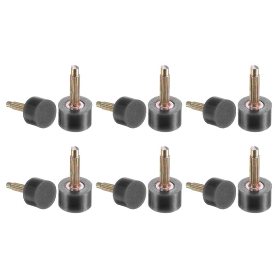 6 Pairs TPU High Heel Tips Shoes Replacement Tap Caps 3mm Pin, 10mm Round Shape Heel Repair Caps, Black