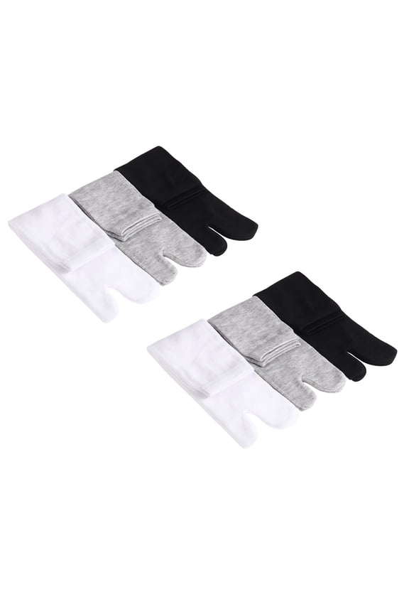 6 Pairs Tabi Socks Breathable Stockings Universal Cotton Non Skid Anti-skidding Men and Women