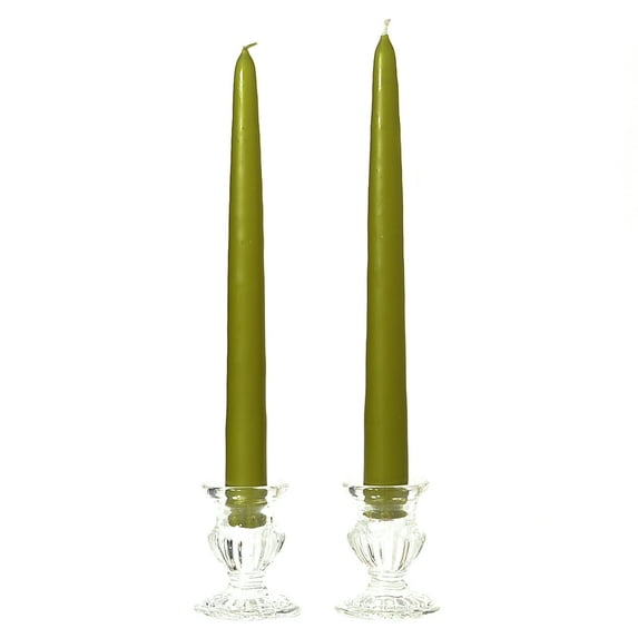 6 Pairs Taper Candles Unscented 10 Inch Sage Tapers .88 in. diameter x 10 in. tall