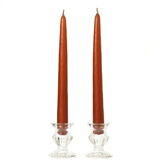 6 Pairs Taper Candles Unscented 10 Inch Terracotta Tapers .88 in. diameter x 10 in. tall