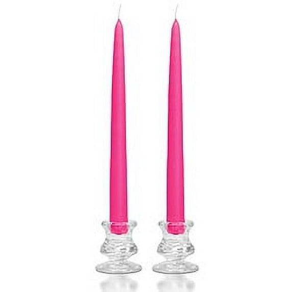 6 Pairs Taper Candles Unscented 15 Inch Hot Pink Tapers .88 in. diameter x 15 in. tall
