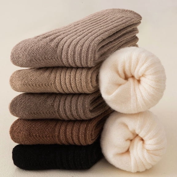6 Pairs Thermal Socks for Women, Winter Warm Boot Crew Socks