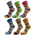 thumbnail image 1 of 6 Pairs Toe Socks 5 Finger Cotton Wicking Athletic Fit Women Shoe Sizes 6-9 (US), 1 of 7