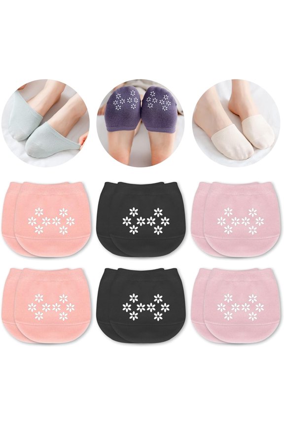 6 Pairs Toe Topper Socks Women Invisible Socks Toe Cover Liner Half Socks Seamless Non-Slip Toe Half Socks