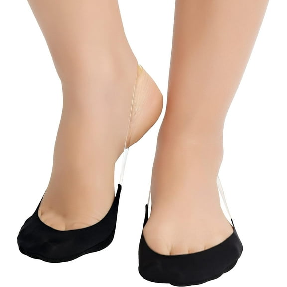 6 Pairs Toe Topper Socks Women with Sling Back No Show Half Socks Non-Skid Low Cut Liner Socks for Heels