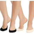 thumbnail image 1 of 6 Pairs Toe Topper Socks Women with Sling Back No Show Half Socks Non-Skid Low Cut Liner Socks for Heels, 1 of 6