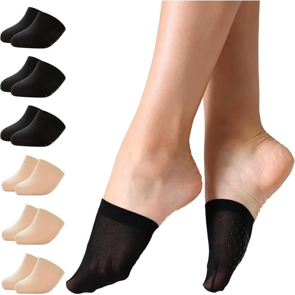 6 Pairs Toe Topper Women Socks Half Noshow Seamless Socks
