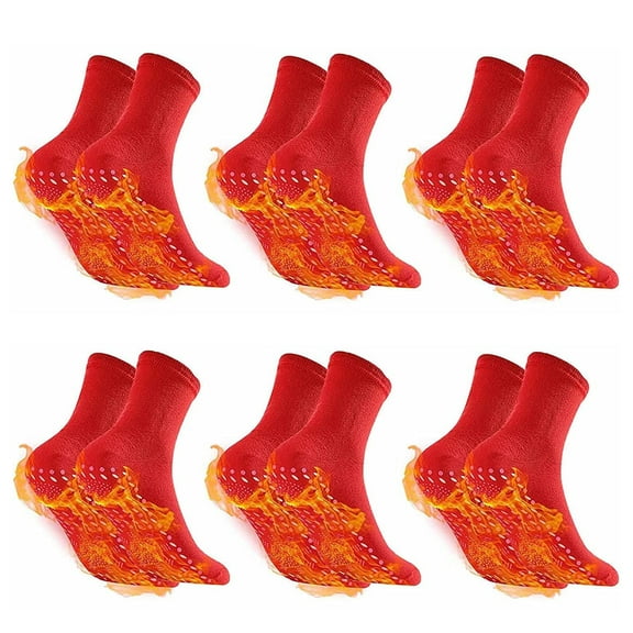 6 Pairs Tourmaline Acupressure Self-Heating Shaping Socks, AFIZ Tourmaline Slimming Health Sock, Acupressure Reflexology Socks, Foot Massage Thermotherapeutic Sock