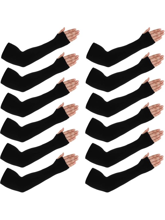 6 Pairs UV Protection Arm Sleeves To Cover Arms For Men Women UPF 50+ Cooling Sun Protection Gaming Sleeve Breathable Running Arm Sleeves With Thumb Hole Sleeve