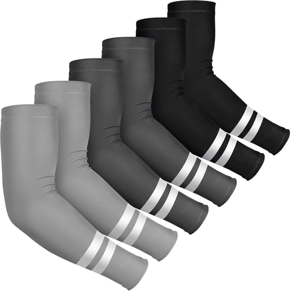 6 Pairs UV Sun Protection Arm Sleeves Cooling Compression Arm Sleeves for Women Men Golf Outdoor Sports