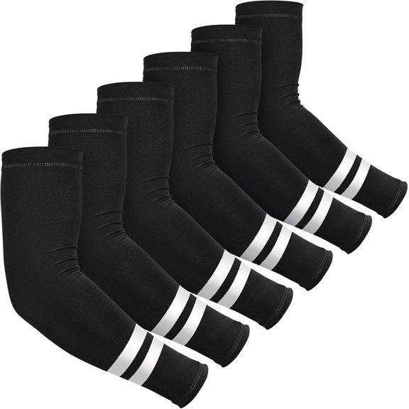 6 Pairs UV Sun Protection Arm Sleeves for Men Women Reflective Cooling Compression Sleeves Golf Outdoor