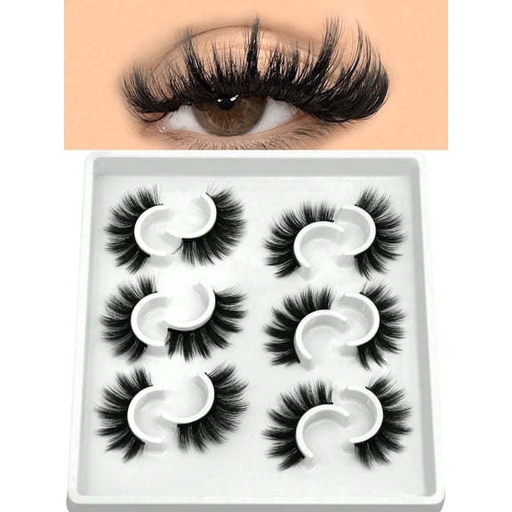 ELAE 6 Pairs Ultra Light False Eyelashes, Featherweight & Fluffy Fiber Lashes for Natural Volume, Premium PBT Material