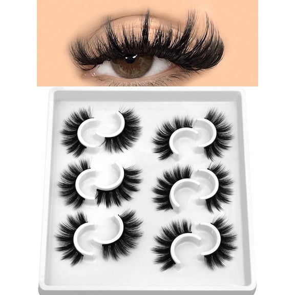 6 Pairs Ultra Light False Eyelashes, Featherweight & Fluffy Fiber Lashes for Natural Volume, Premium PBT Material