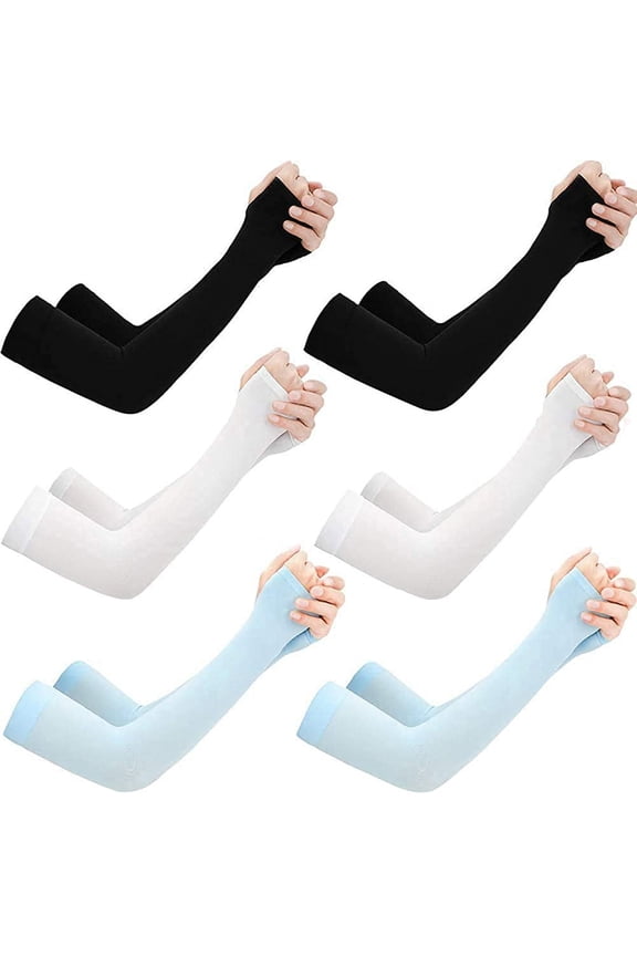 6 Pairs Uv Sun Protection Cooling Arm Sleeves - Upf 50 Arm Cover For Men Women Warm Sleeves Running Cycling