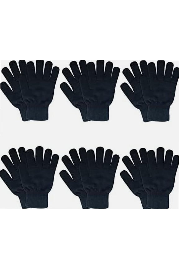 6 Pairs Winter Magic Gloves,Black Knit Gloves Warm Stretchy Gloves,Suitable For Cold Weather Cospaly Costume