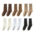 thumbnail image 1 of 6 Pairs Women Crew Socks Seamless Athletic Running Socks Soft Breathable Pile Socks Casual Mid-Tube Ankle Socks, 1 of 8