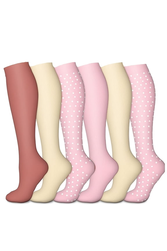 6 Pairs of Women'S Compression Socks, Essential for The Office, Suitable for Sports, Running, Cycling, And Hiking. A Great Gift Choice for Various Occasions Like Sports, Work
