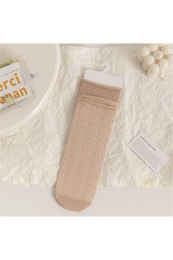 6 Pairs Women Spring Summer Ladies Stack Socks Rolled Edge Mesh Y2K Socks Fashion Ankle Socks