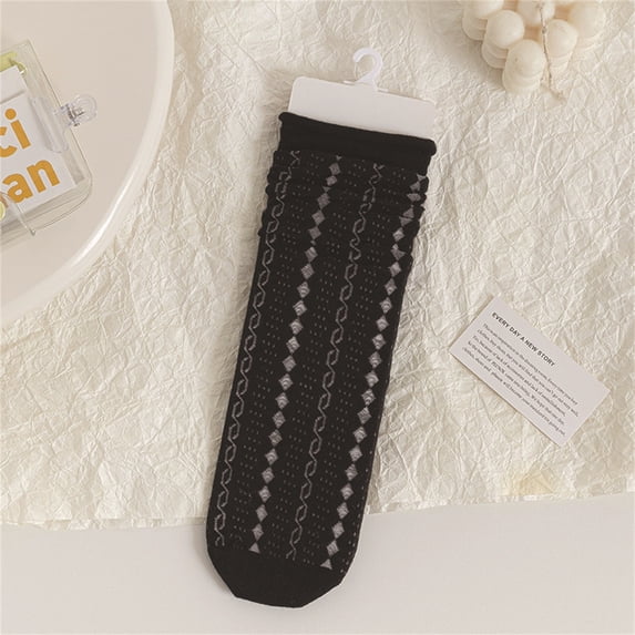 6 Pairs Women Spring Summer Ladies Stack Socks Rolled Edge Mesh Y2K Socks Fashion Ankle Socks