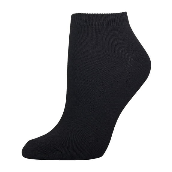 6 Pairs Women's Athletic Running Low Cut Socks, Black, 9-11