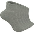 thumbnail image 1 of 6 Pairs Women's Cotton Solid Gray Athletic Cushioned Ankle Quarter Socks Size 9-11, 1 of 3