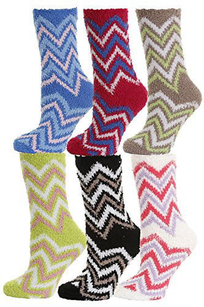 6 Pairs Women's Cozy Slipper Socks Fuzzy Sock Multi Color. Size 9-11 ...