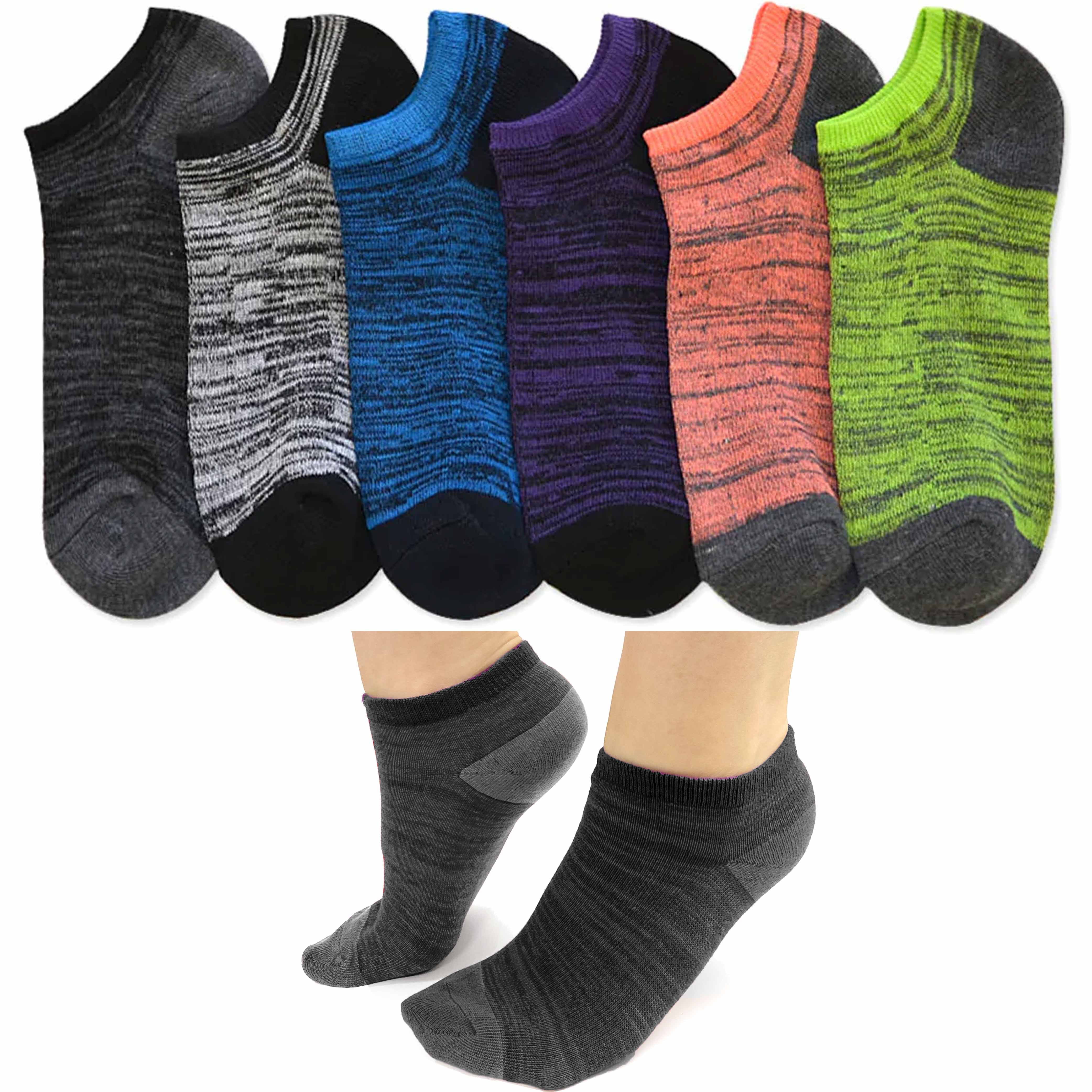 ALLTOPBARGAINS 6 Pairs Women's Fashion Ankle Socks Low Cut No Show Neon Sports Casual 9-11