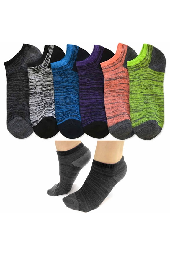 6 Pairs Women's Fashion Ankle Socks Low Cut No Show Neon Sports Casual 9-11