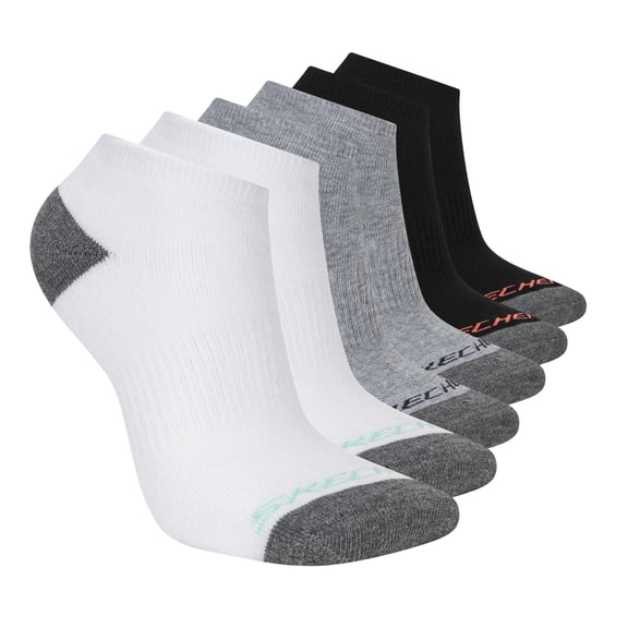 Skechers Women’s No-Show Socks with Cushioned Footbed & Arch Support (6-Pairs)