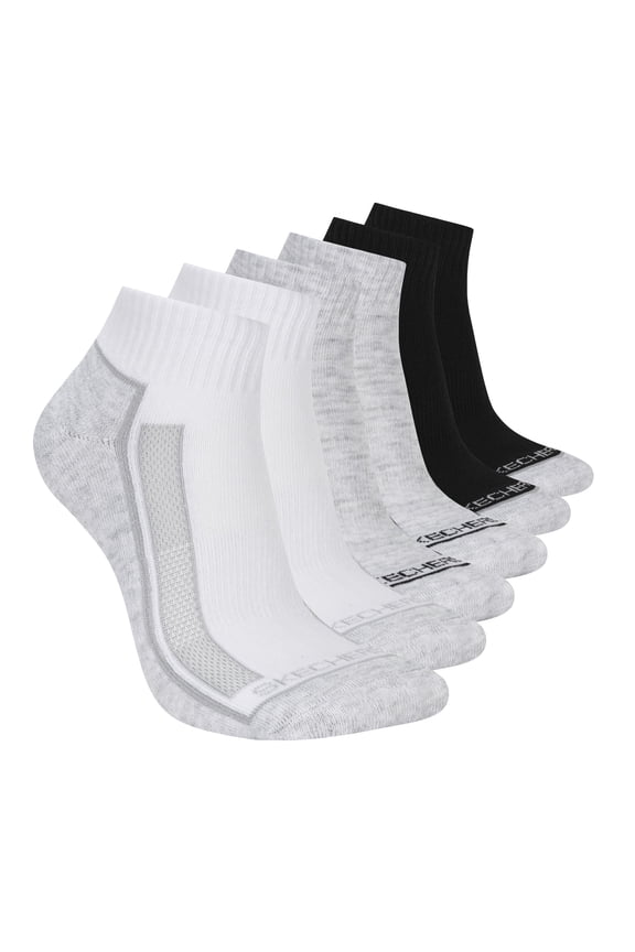 Women's Quarter Crew Socks with Cushioned Footbed & Mesh Ventilation (6-Pairs)