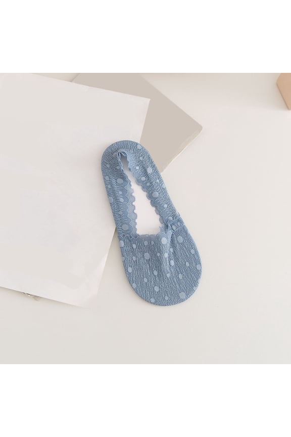 6 Pairs Women's Invisible Socks Summer Thin Pure Cotton Sole Lace Shallow Cut Non- Summer Shoe Sock Covers