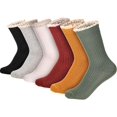 thumbnail image 1 of 6 Pairs Women's Lace Ruffle Frilly Boot Socks - Vintage Cute Trim Ankle Cotton Knit Socks, 1 of 6