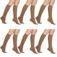 thumbnail image 1 of 6 Pairs Women’s Sheer Knee Massage Socks with Reinforced Toe and Base Stay up Band (Bronze), 1 of 8