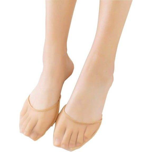 6 Pairs Women's Sheer Toe Cover with Padding Toe Topper Liner Socks Ladies High Heels Transparent Non-Skid Bottom