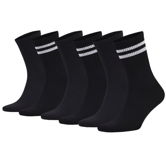6 Pairs Women’s Tennis Crew Socks Cotton Extra Thin Breathable Socks (Size 9-11, Shoe 5-10) - Style 5